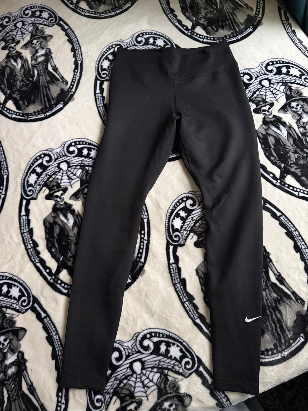 Nike Black Performance Leggings with White Swoosh (Therma-Fit)